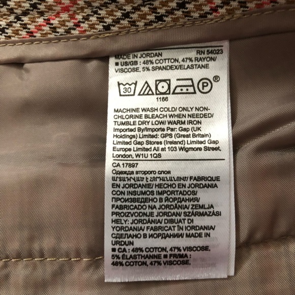 Banana Republic Sloan Houndstooth Cropped Pants in Beige & Orange Size 10S - Picture 10 of 11